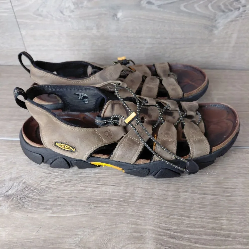 Keen Daytona II Sandals Men 13 Brown Leather Waterproof Outdoor Hiking Fisherman